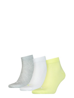 Unisex ponožky 906978 Quarter Soft A'3 šedo-bílo-žluté - Puma