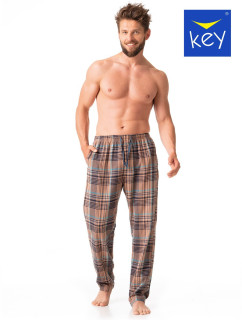 Pánské pyžamové kalhoty MHT 421 B23 hnědé - Key