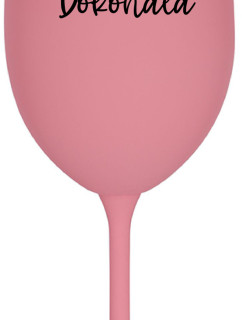 PANÍ DOKONALÁ - růžová sklenice na víno 350 ml