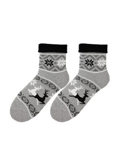 Dámské ohrnuté vzorované ponožky Bratex D-004 Woman Froté 36-41