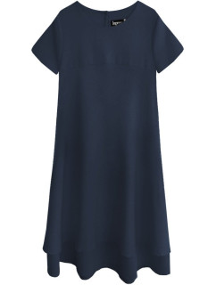 Tmavě modré trapézové šaty (436ART)