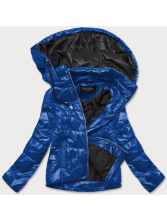 Modro-černá dámská bunda s barevnou kapucí (BH2005)