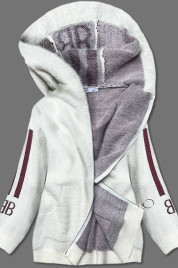 Přehoz přes oblečení a lá alpaka v krémové barvě s kapucí (B3011-26)