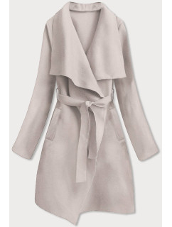 Světle béžový minimalistický dámský kabát (747ART)