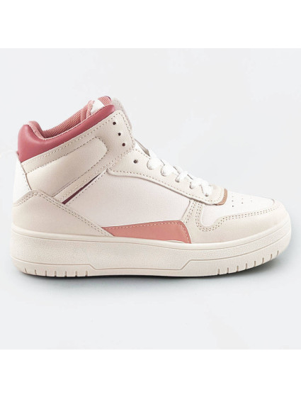 Béžovo-růžové kotníkové dámské tenisky sneakers (WH2122)