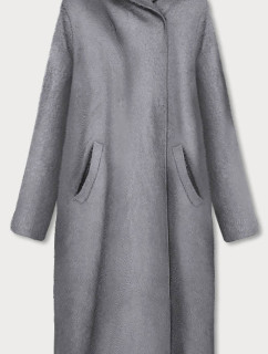 Dlouhý šedý přehoz přes oblečení s kapucí (B6010-9)