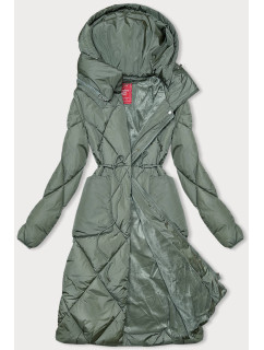 Zimní bunda v khaki barvě s límcem (LHD-23021)