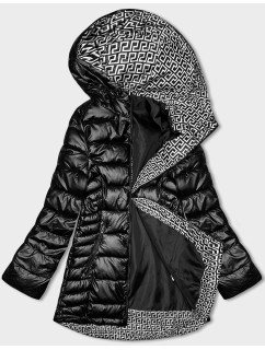 Černá dámská prošívaná bunda s kapucí S'west (B8028-1)