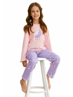 Dívčí pyžamo Livia růžové s kočkou