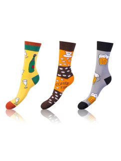 Zábavné crazy ponožky 3 páry CRAZY SOCKS 3x - BELLINDA - oranžová