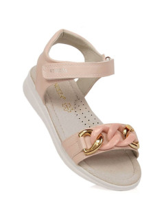 Vinceza Jr JAN193B sandály s řetízkem na suchý zip růžové