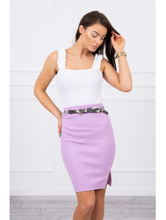 Pruhovaná vypasovaná sukně fialová