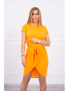 Šaty s obálkou dole oranžové neonové