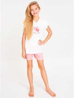 Yoclub Dívčí krátké bavlněné pyžamo PIA-0025G-A110 Vícebarevné