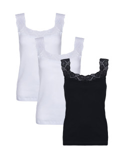 Dámská košilka Eldar 3Pack Camisole Arietta černá/bílá/bílá