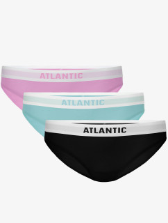 Dámské kalhotky Bikini ATLANTIC 3Pack - fialová/zelená/černá Velikost: L