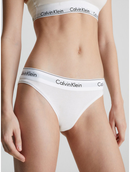 Dámské kalhotky Bikini Briefs Modern Cotton 0000F3787E100 bílá - Calvin Klein