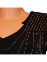 KIMI Luxusní dámské společenské šaty zdobené řetízky černé - Černá - Kimi&Co