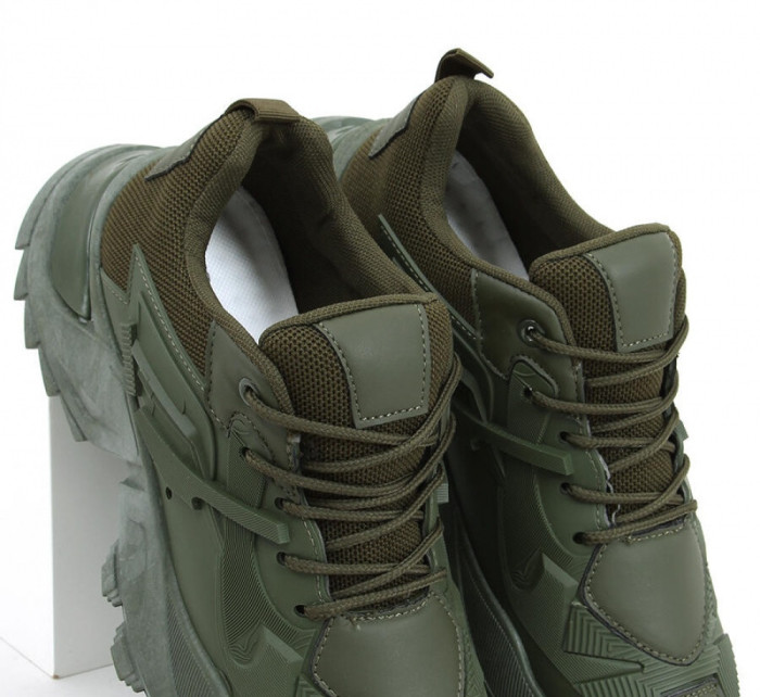 Dámská sportovní obuv / tenisky XA043 khaki zelená - Inello