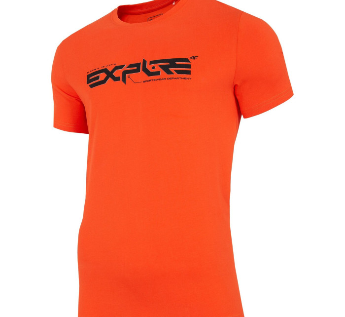 Pánské tričko H4L22-TSM010-70S oranžové - 4F