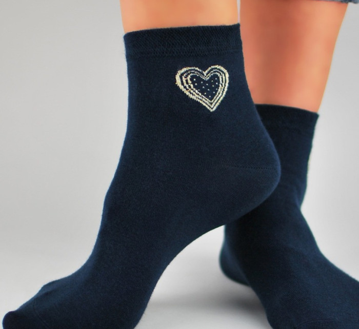 Dámské ponožky s lurexovým srdcem SB027