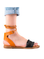 Výborné černé dámské  sandály bez podpatku