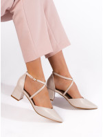 Komfortní  sandály dámské hnědé na širokém podpatku