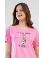 Dámská noční košile s krátkým rukávem Flowers