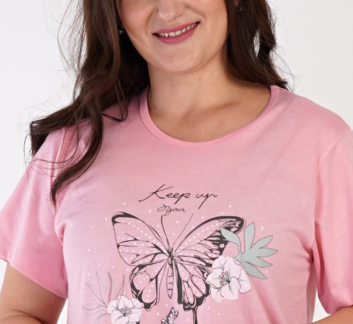 Dámská noční košile s krátkým rukávem Motýl