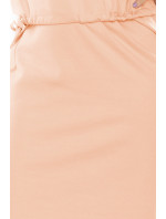 Dámské šaty v broskvové barvě s límečkem model 5977345