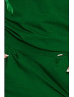 Dámské teplákové kalhoty v lahvově zelené barvě s výstřihem na zádech model 6295065
