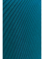 LARA - Dámské žebrované šaty v mořské barvě se stahovacími lemy na rukávech 399-1