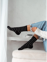 Dámské netlačící ponožky Milena 0200 Proužky, lurex 37-41