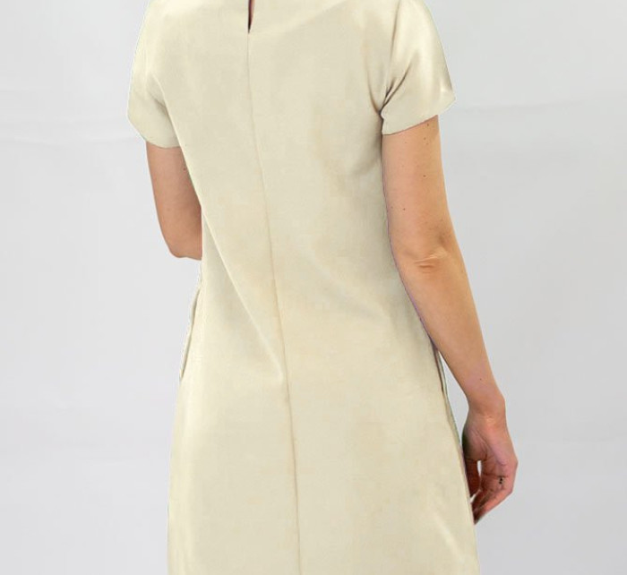 Béžové trapézové šaty (435ART)