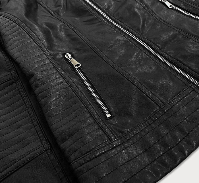 Černá dámská koženková bunda (TD113)