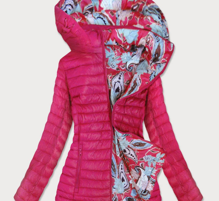 Růžová oboustranná dámská bunda (7174)