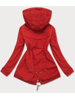 Oboustranná červená-moro dámská bunda parka s kapucí (XW665X)