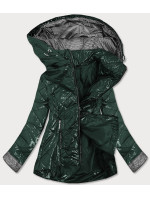 Lesklá zelená prošívaná dámská bunda (B9573)