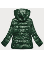 Lesklá zelená prošívaná dámská bunda (2021-04BIG)