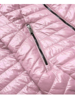 Dámská prošívaná bunda ve špinavě růžové barvě (6384)