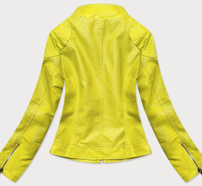Žlutá bunda ramoneska z ozdobné eko kůže (G85)