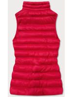 Tmavě červená krátká dámská prošívaná vesta (23077-275)