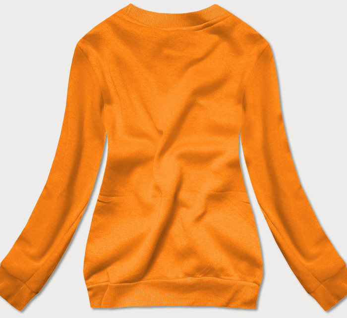 Světle oranžová dámská tepláková mikina se stahovacími lemy (W01-69)