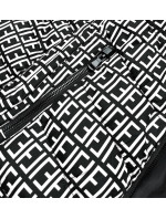 Černo-bílá dámská vzorovaná bunda (W711)