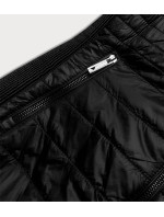 Černá prošívaná dámská bunda s pružnými vsadkami (RQW-7012)