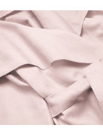 Světle růžový dámský minimalistický kabát (747ART)