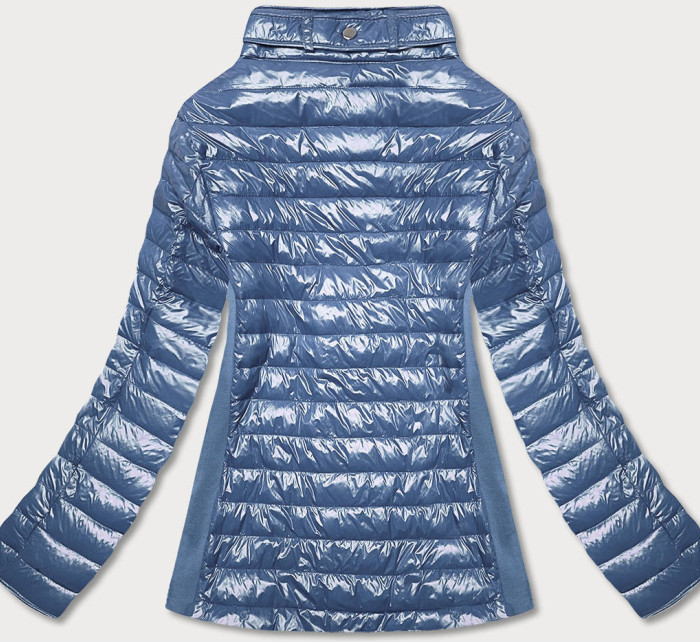 Modrá dámská lesklá bunda (7210-305)