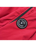 Asymetrická červená dámská bunda parka (B8001-4)