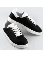 Černo-bílé šněrovací dámské sneakersy (BF-025)
