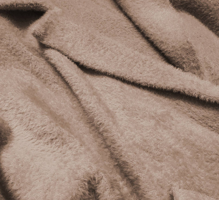 Dlouhý vlněný přehoz přes oblečení typu "alpaka" ve velbloudí barvě (7108)